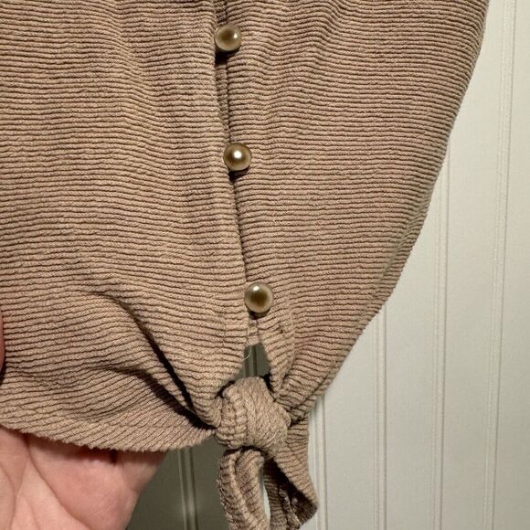 Madewell Texture and Thread Tan Tie Front Top Size XS - Picture 3 of 6